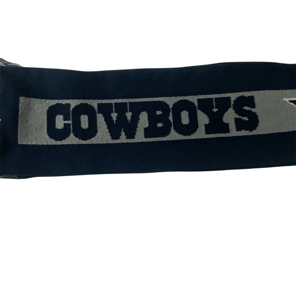 Dallas Cowboys Navy White and Gray Knit Winter Scarf Football